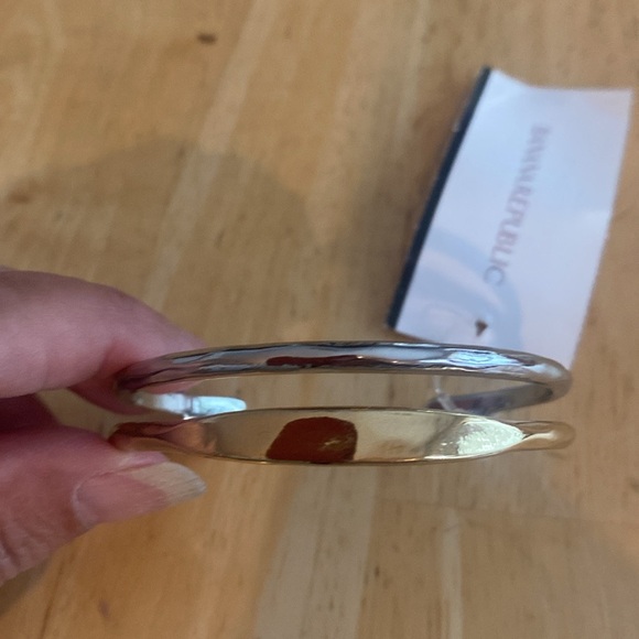 Banana Republic two tone silver and gold open cuff bracelet. NWT 2.5 in wide - Picture 2 of 5